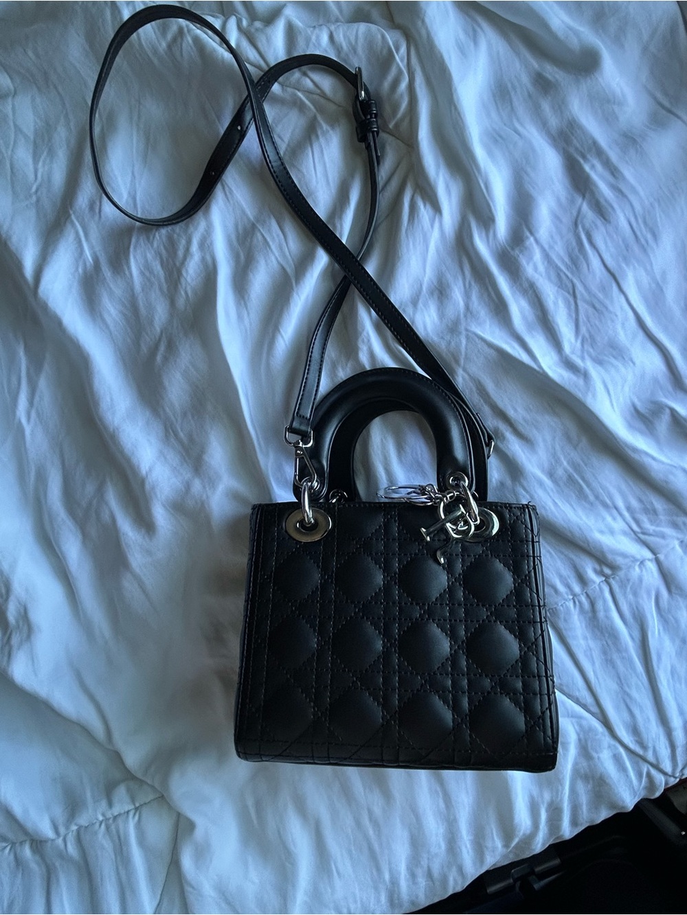 Black quilted inspired handbag